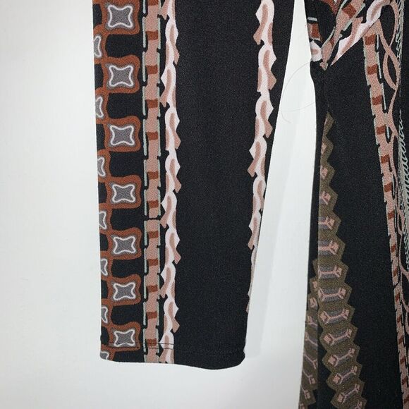 Free People Stella Mock Neck Mini Dress Black Graphic Print XS WhimsyGoth Boho - Picture 4 of 10